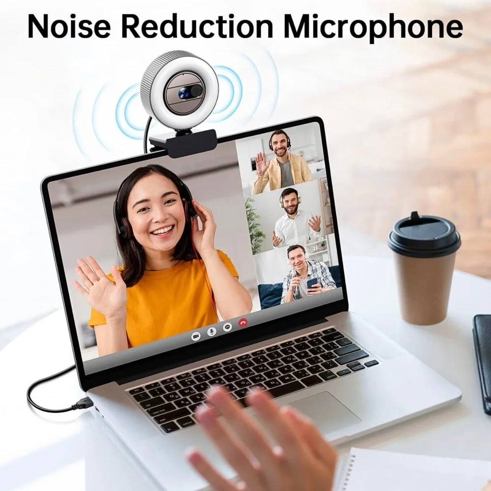 1080P FHD Webcam with Sony Sensor and Built-in Ring Light